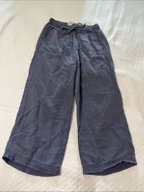 Joie Blue Linen Blend Relaxed Pants Size Small